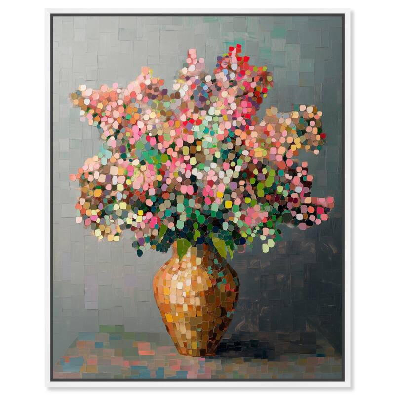 Pixel Bloom II Canvas by Art Remedy - White - 30" x 36"