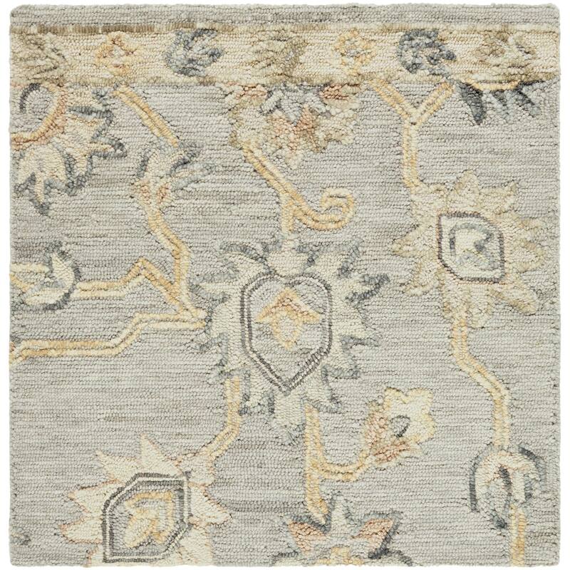 Livabliss Arnold Traditional Area Rug - Gray/Mustard - 2' x 3'