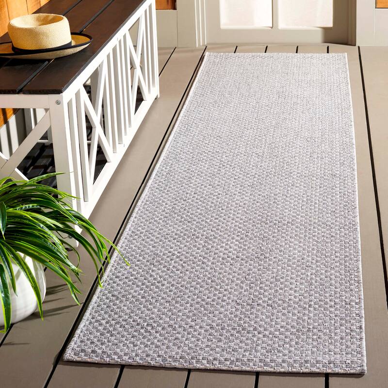 SAFAVIEH Sisal All Weather Tishie Indoor/Outdoor Waterproof Patio Backyard - 2'2" x 9' Runner - Light Grey
