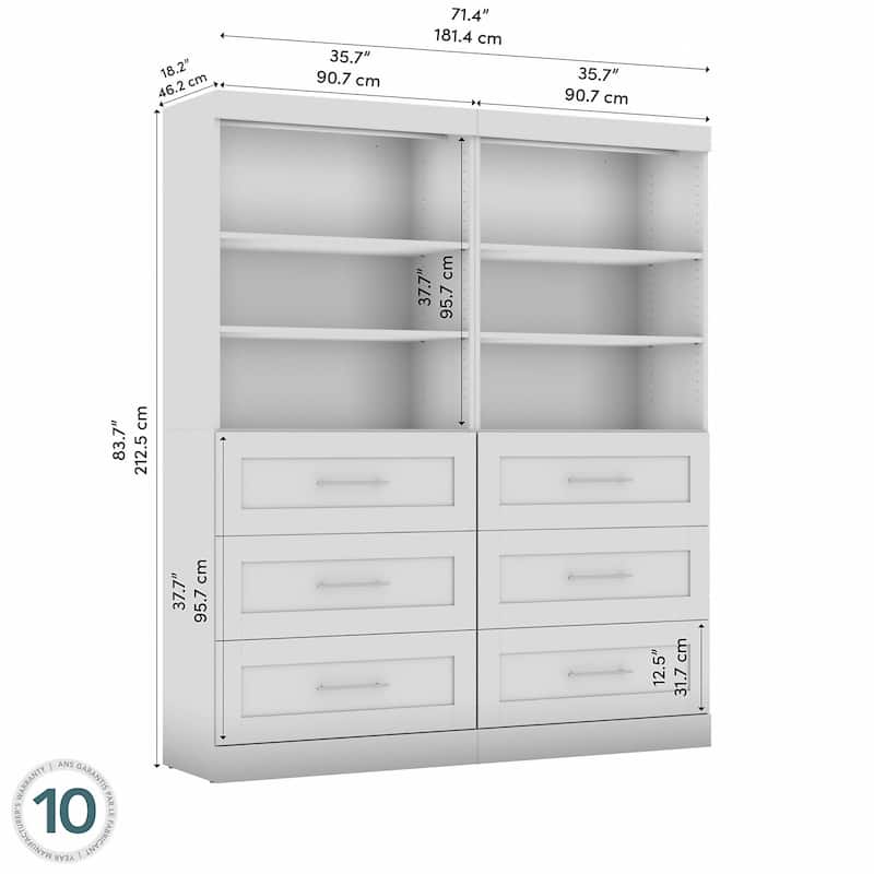 Pur 72W Closet Organizer with Drawers by Bestar