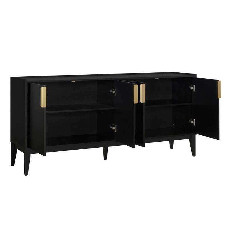 Modern Storage Cabinet with Adjustable Shelf, Buffet Sideboard Wooden Cabinet with 4 Doors for Hallway, Kitchen
