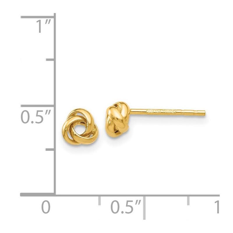 Curata 14k Yellow Gold Polished 5mm Love Knot Post Earrings