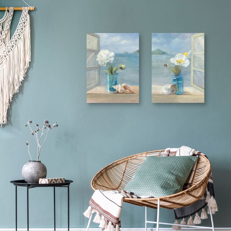 Coastal Florals I, Coastal Florals II by Danhui Nai Canvas Art Prints