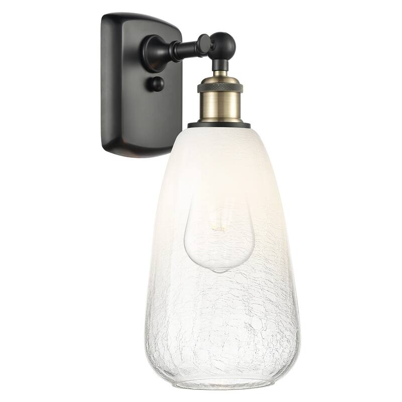Innovations Lighting 516-1W-14-6 Brookhaven Almond Sconce Brookhaven - Black Antique Brass / Opal