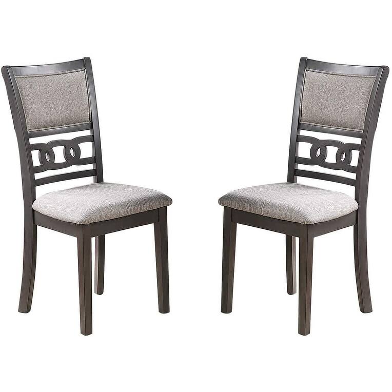 5 Piece Round Dining Table Set, Kitchen Dining Room Furniture Set with Dining Table and 4 Upholstered Side Chairs