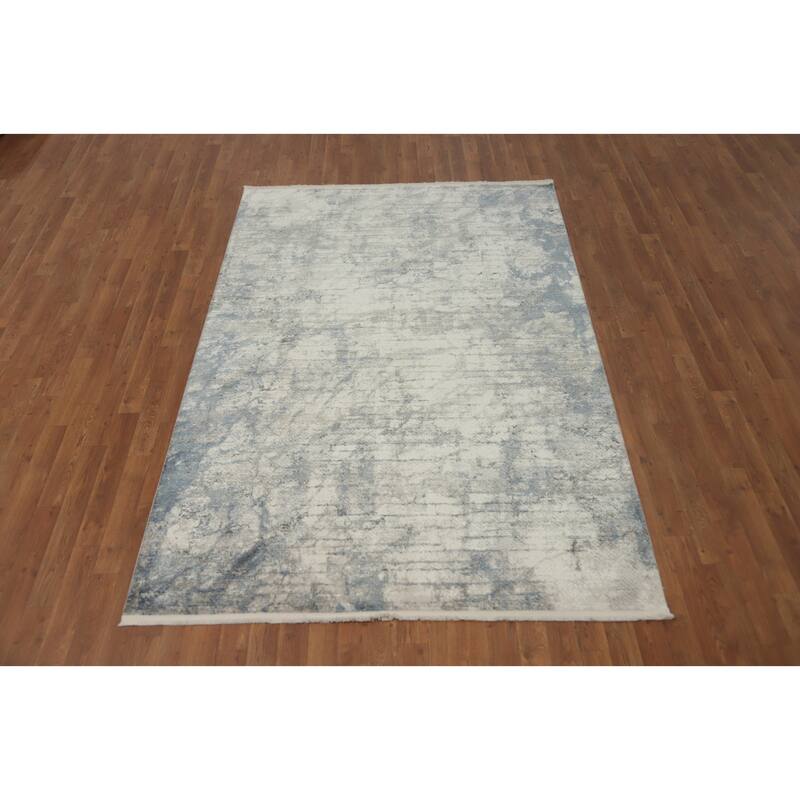Machine Made Oriental Polyester Carpet Modern Abstract Beige & Ivories Abstract Area Rug - 7' 5'' X 5' 2''