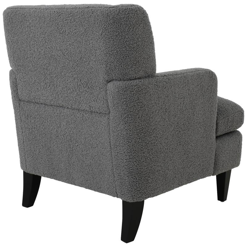 Modern 35.25" Upholstered Arm Chair with Birch Wood Legs amd Tufted Backrest for Living Room