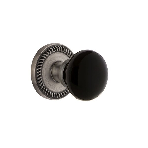 Grandeur NEWCOV_PSG_234 Newport Solid Brass Rose Passage Door Knob Set with Coventry Knob and 2-3/4" Backset