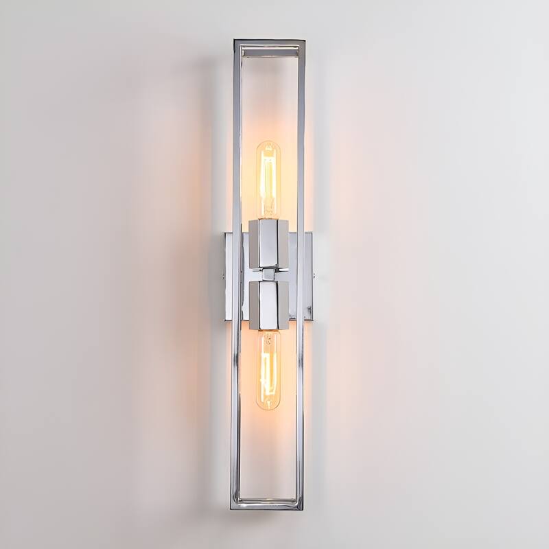 2 - Light Metal Frame A-Frame Sign Holder Wall Scone Symmetrical Geometric Vanity Light