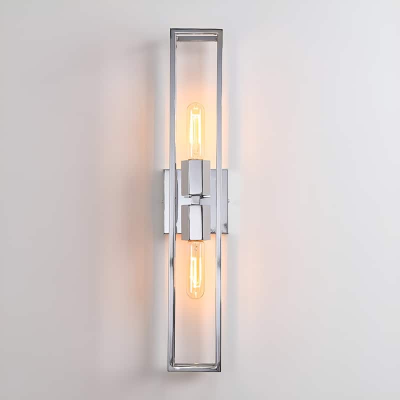 2 - Light Metal Frame A-Frame Sign Holder Wall Scone Symmetrical Geometric Vanity Light