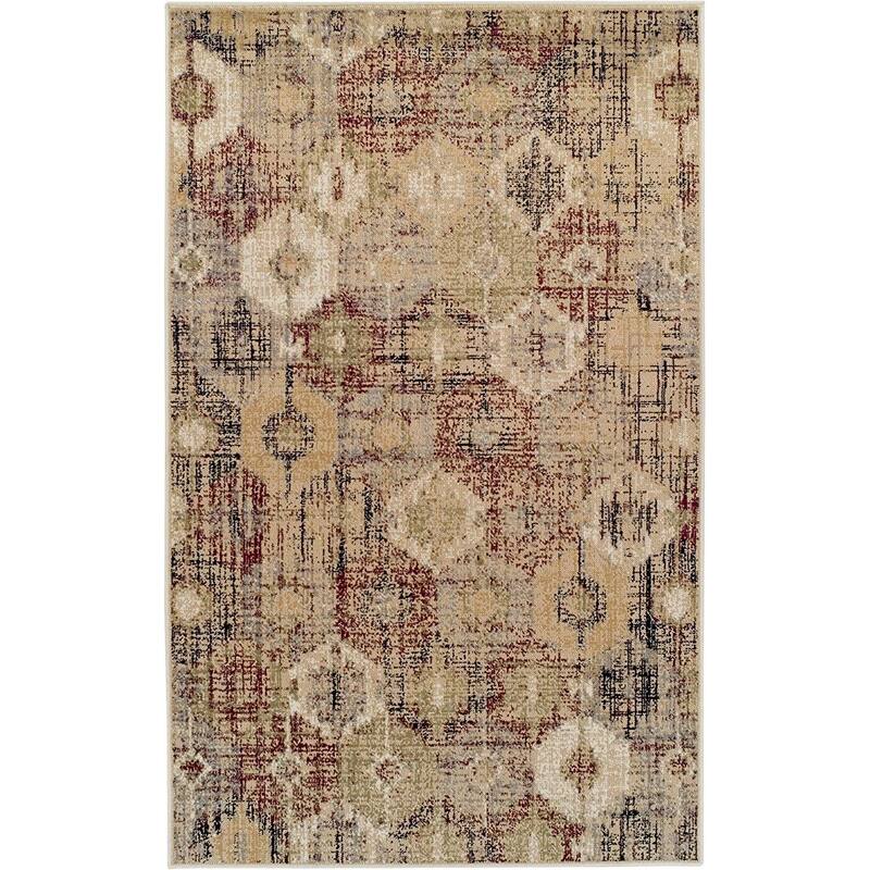 Superior Modern Distressed Diamonds Polypropylene Indoor Area Rug