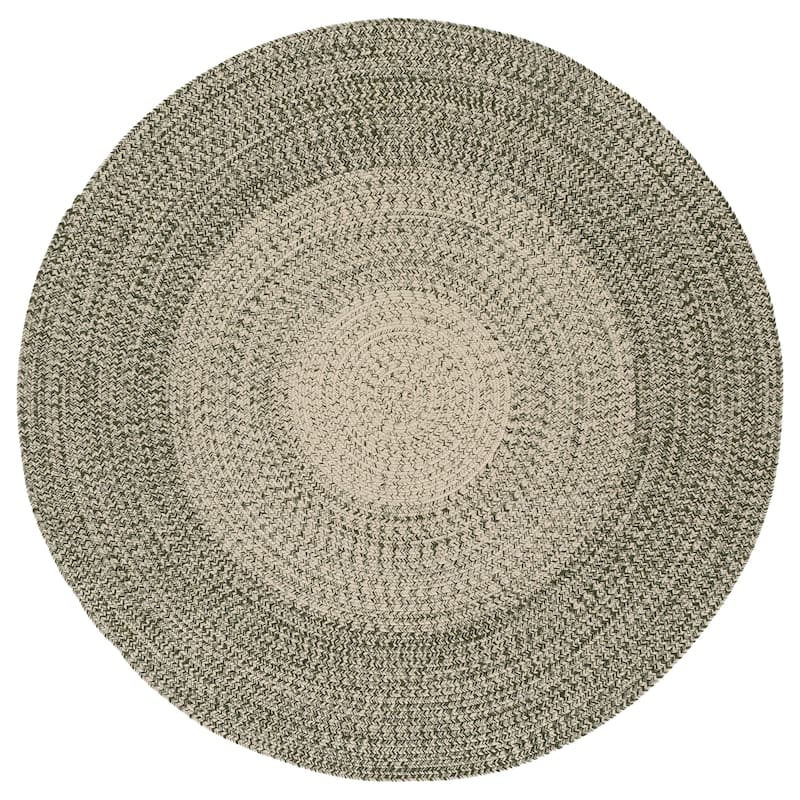 SAFAVIEH Handmade Braided Aubane Casual Rug - 5' Round - Beige/Green