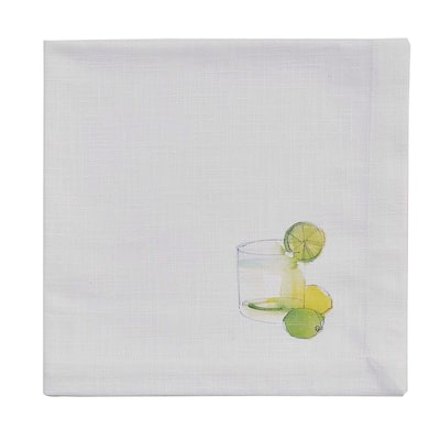 Split P White Gin Tropical Drink Napkin Set of 4 - 20" x 20"
