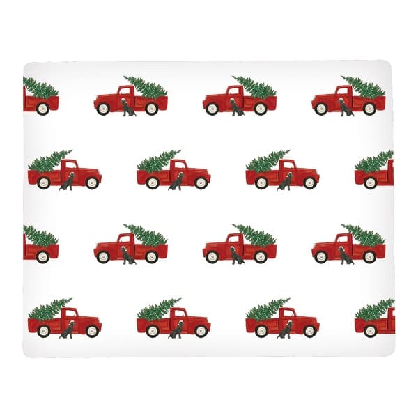 Red Trucks Hardboard Christmas Placemat Set of 6 Set of 6 Bed Bath & Beyond 35374994