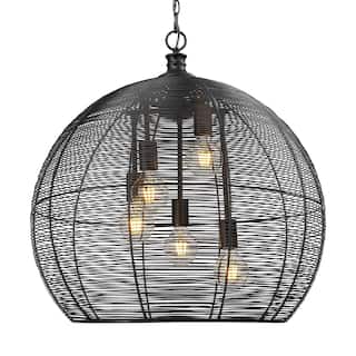 Golden Lighting Calypso 5-light Pendant in Matte Black