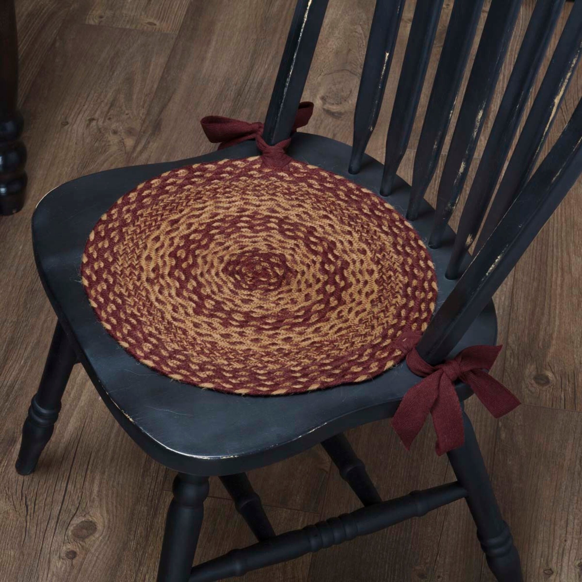 Burgundy Tan Jute Chair Pad Set of 6 Bed Bath Beyond 23059656