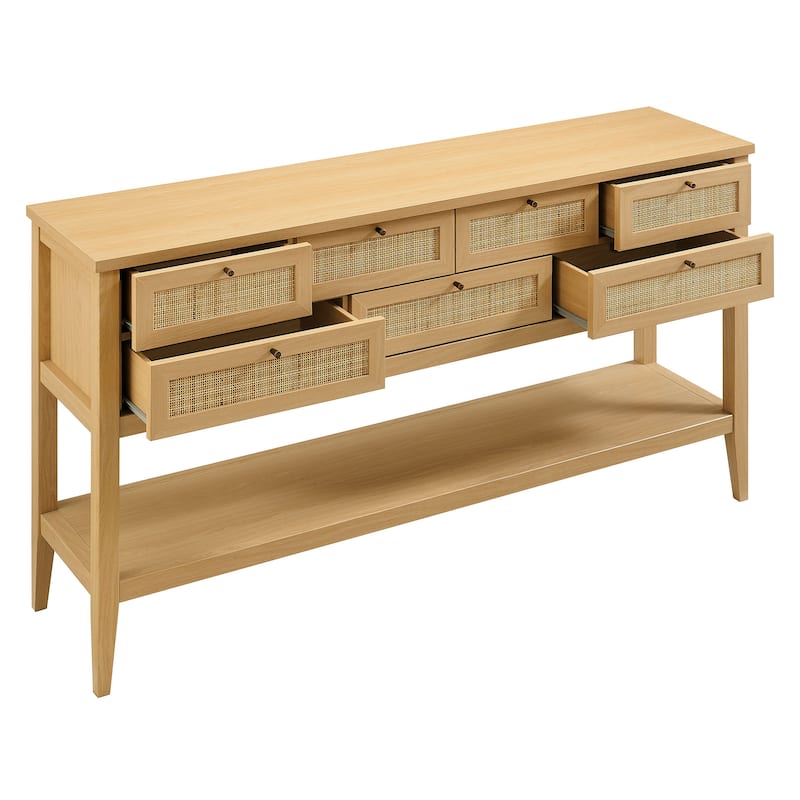 Soma 62 Inch Rattan Console Table