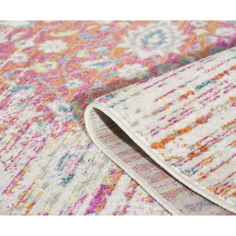 Porch & Den Spirited Mid-Century Distressed Floral Area Rug
