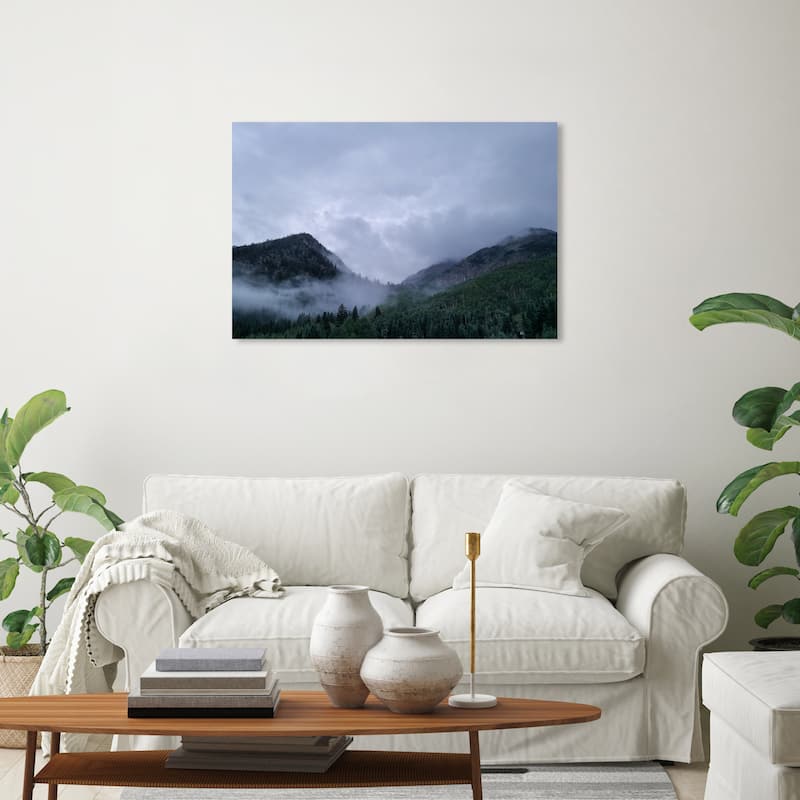 Wynwood Studio Canvas Nature and Landscape Mist in the Humid Forest Gray and Green Modern & Contemporary Wall Art Canvas Print - 20 x 30