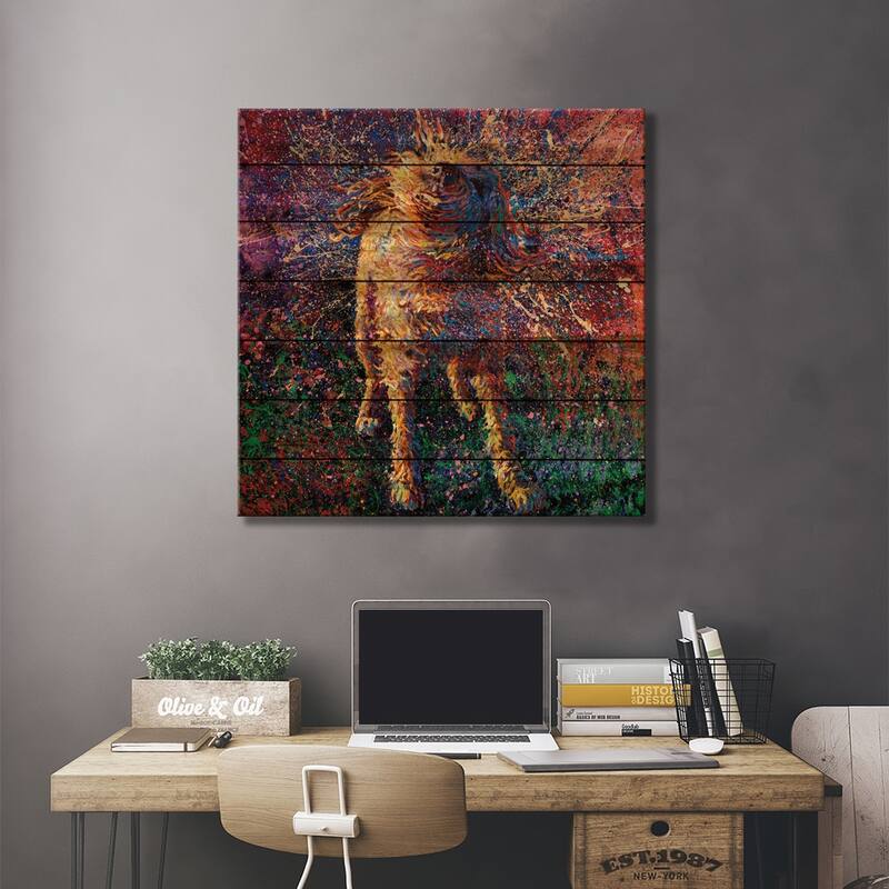 Graffiti Suspended Print On Wood by Iris Scott - Multi-Color
