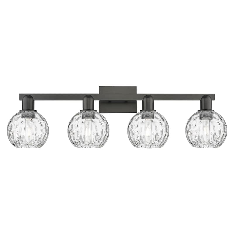 Innovations Lighting 716-4W-10-33 Athens Water Glass Vanity Athens - Matte Black / Clear Water Glass