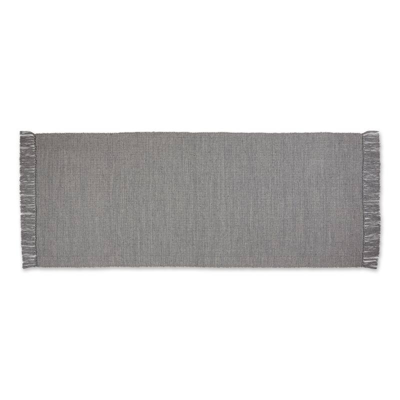 DII Gray and Off White 2-Tone Ribbed Rug 2x3 Ft - 24.0 In. L X 36.0 In. W X 0.2 In. H - Grat