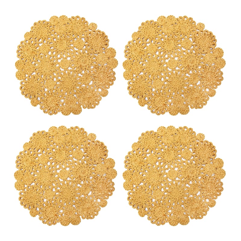 Caravan Daisy Jute Placemats - Set of 4 - Mustard