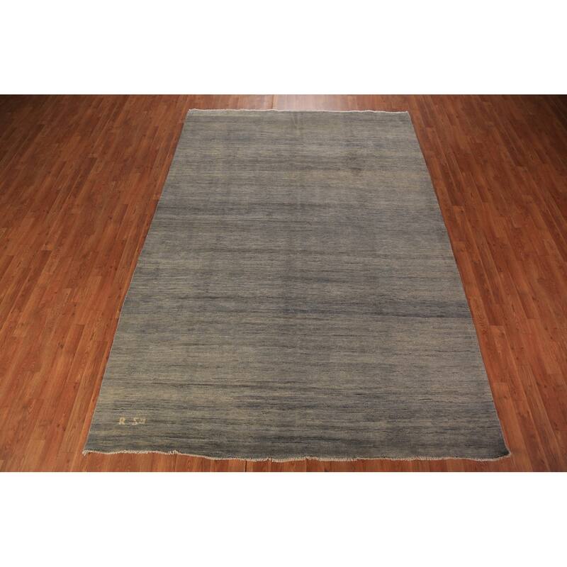 Grays & Beige Modern Gabbeh Area Rug Handmade Wool Carpet - 6'9" x 9'8"