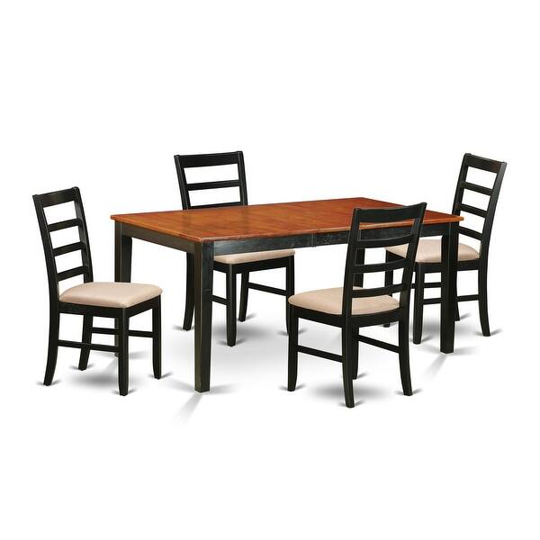 East West Furniture Set Includes a Rectangle Room Table with Butterfly Leaf and Dining