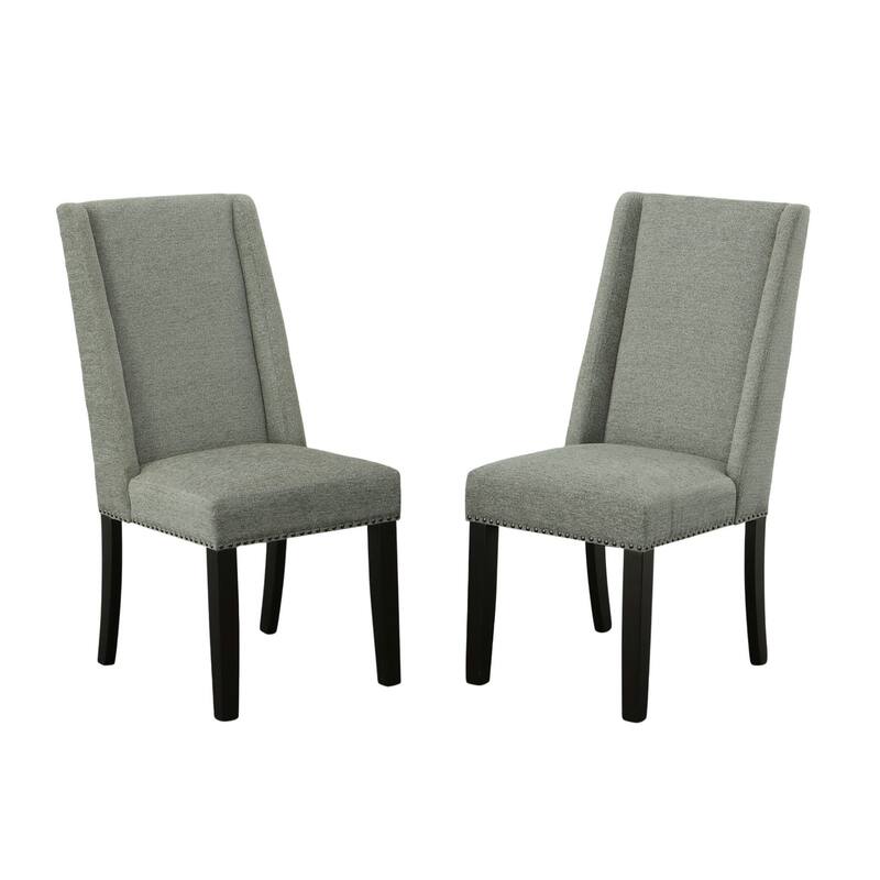 Upholstered Cushion Dining Chairs - 40" - Set of 2 - Gray