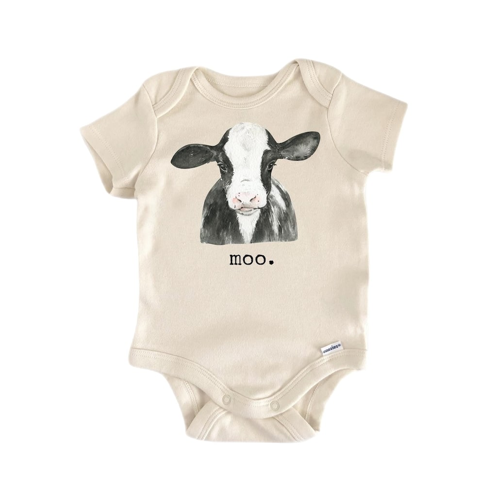 Cow Moo Farm - Baby Boy Girl Clothes Infant Bodysuit Funny Cute Newborn