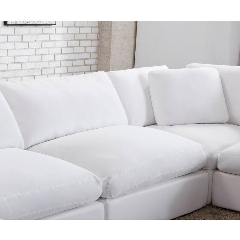 Roundhill Furniture Rivas Contemporary Feather Fill 5-Piece Modular Sectional Sofa