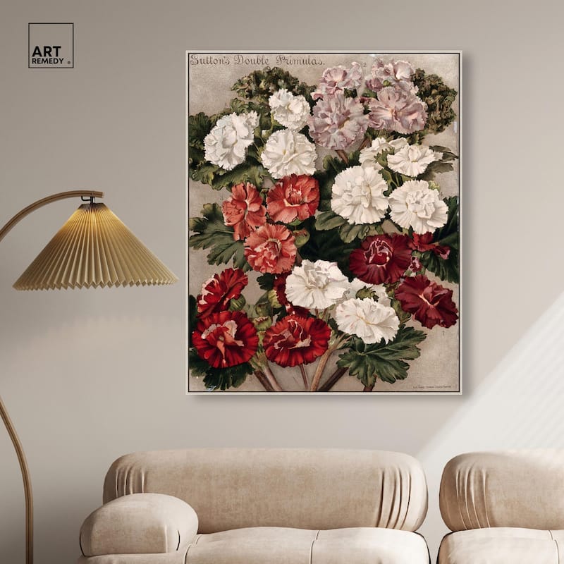 Flowered Primulas Canvas by Art Remedy