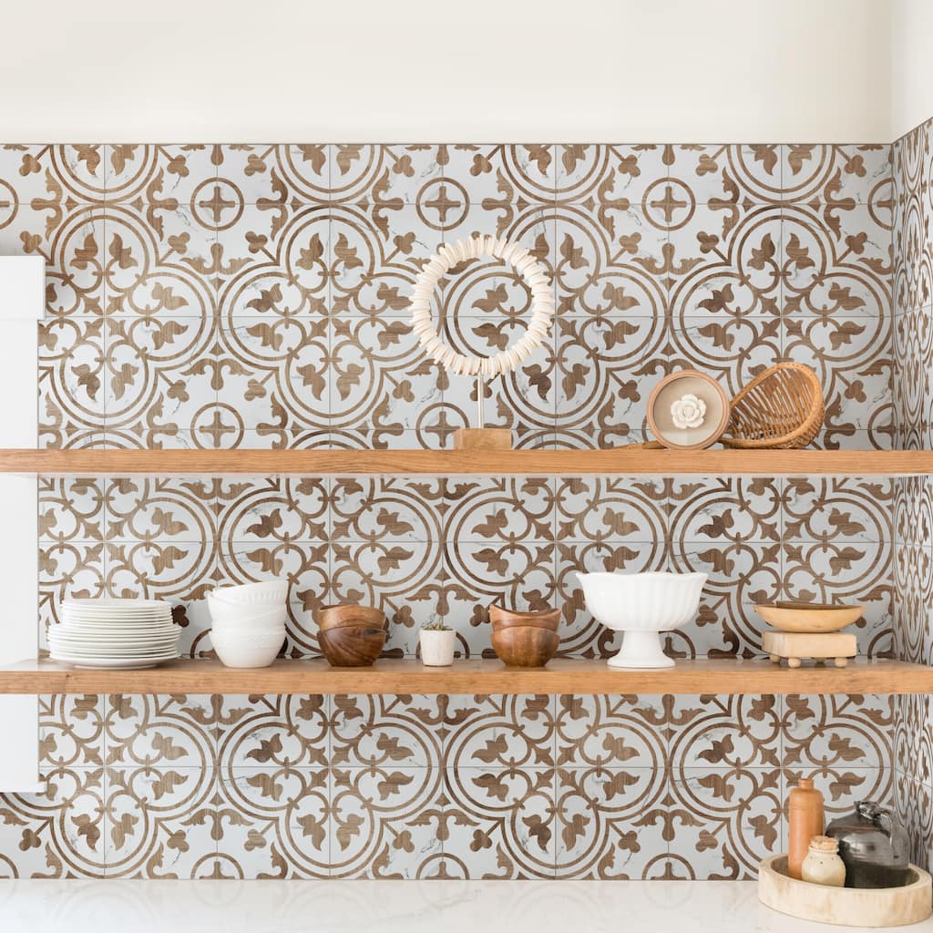 Merola Tile Llama Arte Loire Noce 9-3/4" x 9-3/4" Porcelain Floor and Wall Tile