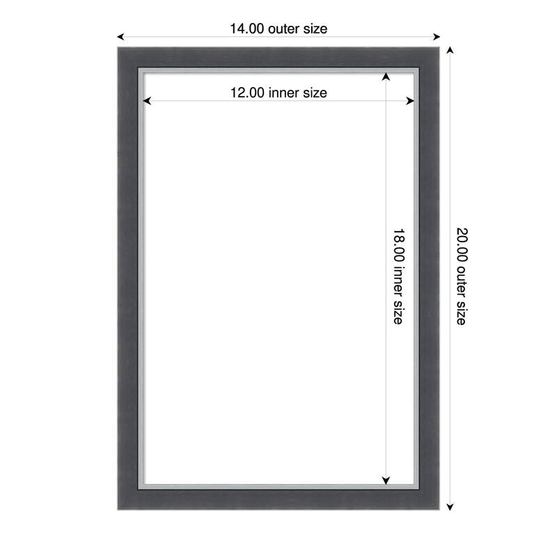 Amanti Art Eva Black Silver Thin Framed Dry Erase Magnetic Board - 14 x 20 in