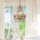 preview thumbnail 1 of 6, 3/4-Lights Vintage Small Candlestick Crystal Chandelier in Antique Gold