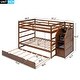 preview thumbnail 15 of 95, Bunk Bed with Trundle with Safety Guardrail and 3 Storage Stairs, Triple Bunk Multifunctional Space-Saving Solution for Bedroom