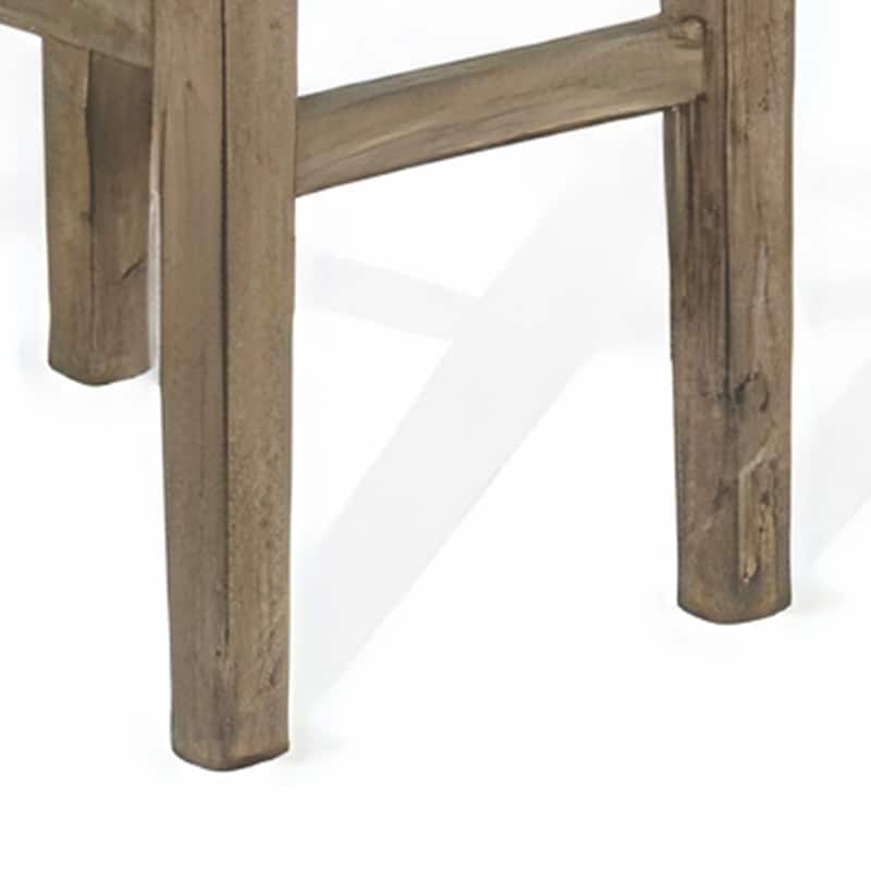 Yael Barstool, Set of 2, Black Faux Leather Cushioned, Taupe MahoganyWood