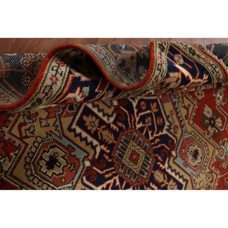 Heriz Serapi Indian Area Rug Hand-Knotted Wool Carpet - 7'9"x 9'8"