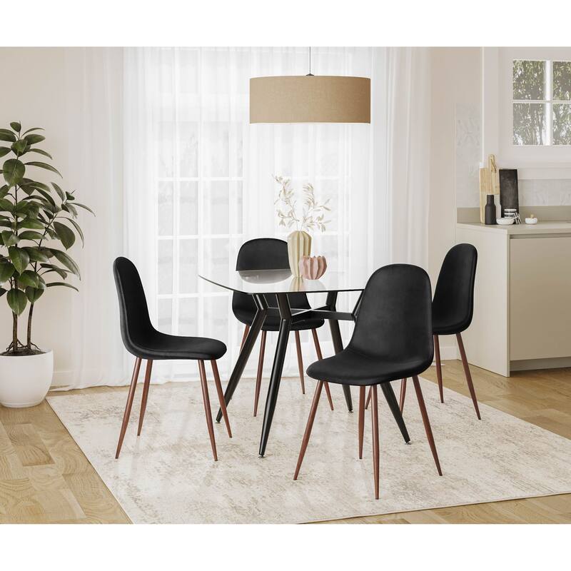 Pebble Mid-Century Modern Upholstered Accent / Dining Chair (Set of 2)