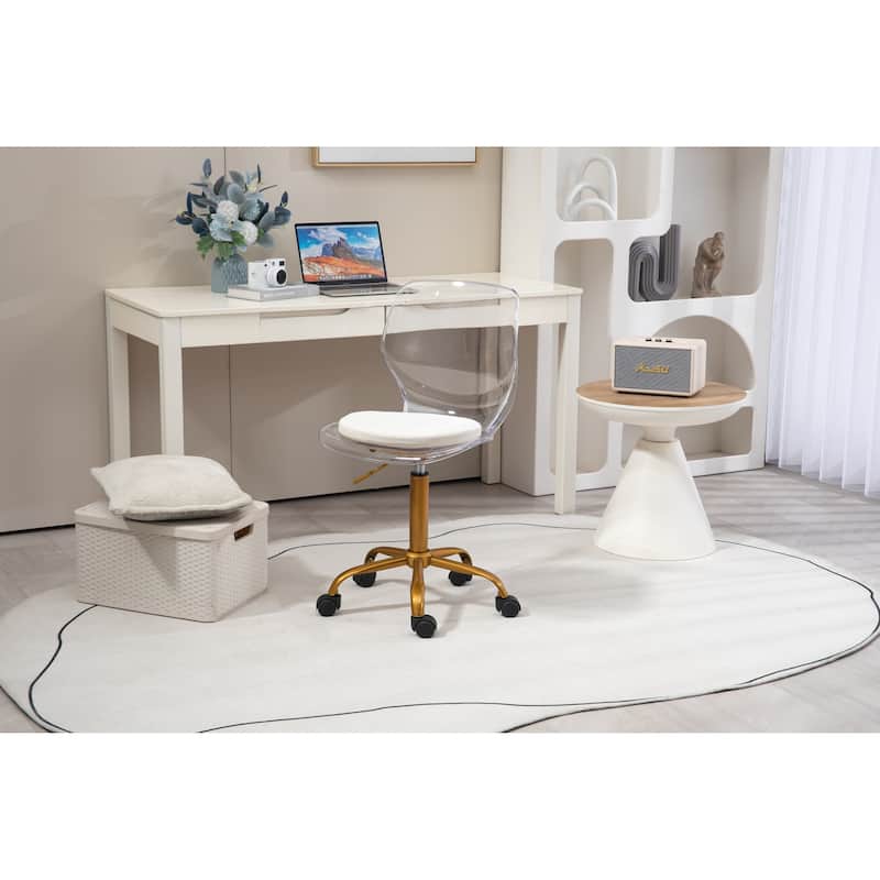 HOMEFUN Acrylic Swivel adjustable height Armless Home office Chair