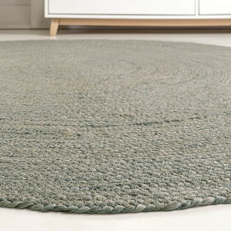 JONATHAN Y Abyss Braided Coastal Cottage Round Jute Area Rug