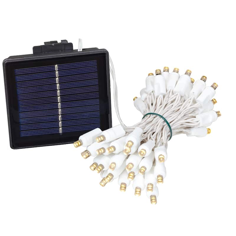 Novelty Lights 50 Light Solar LED Outdoor Christmas Mini Light Set, 12 Feet - Clear
