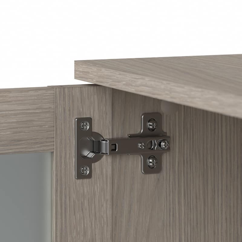 Bush Furniture Somerset Ash Gray 60W Hutch for L Shaped Desk - 59.09"L x 12.50"W x 35.69"H