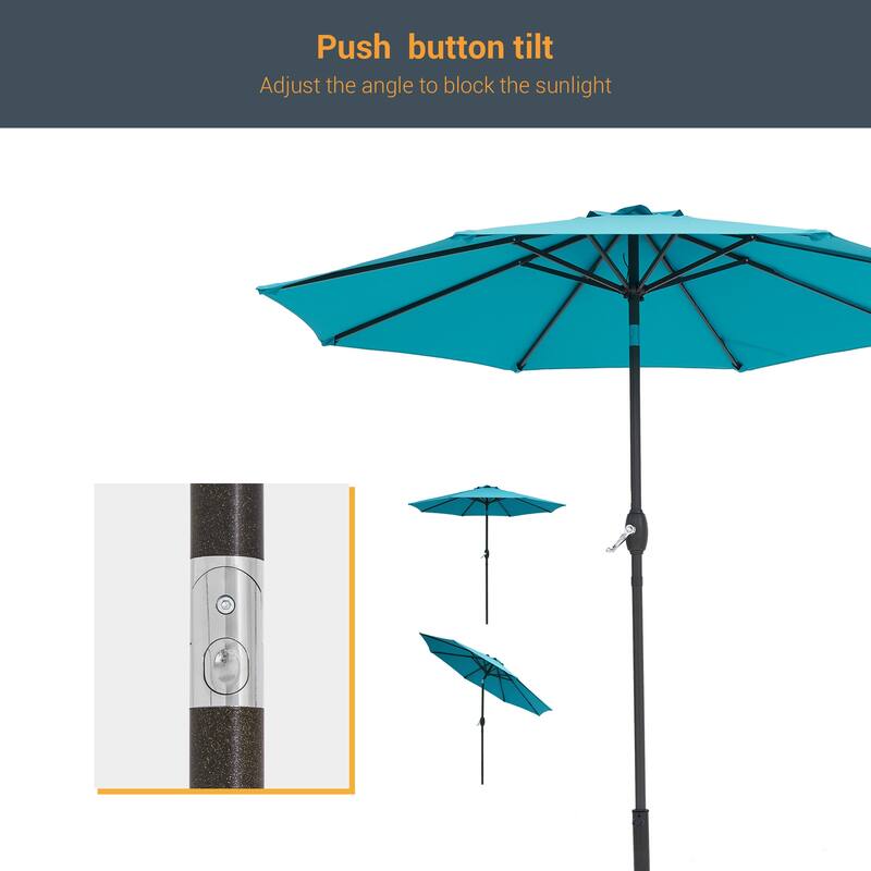 LIVOOSUN 9ft Patio Umbrella Outdoor Table Umbrella with Tilt and Crank