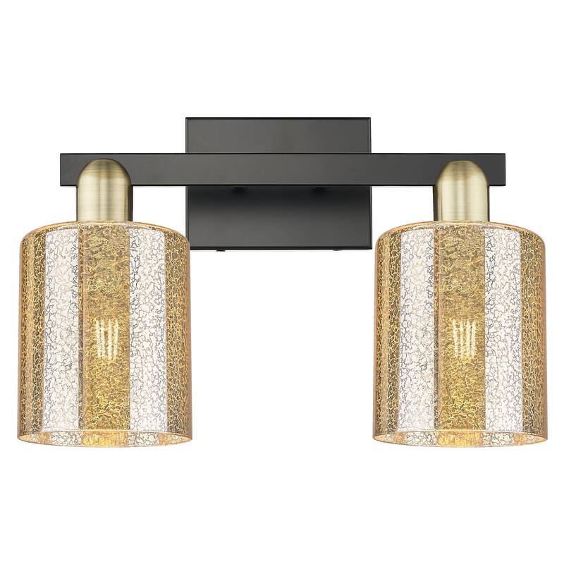 Innovations Lighting 716-2W-11-16 Cobbleskill Vanity Cobbleskill 2 - Black Antique Brass / Mercury