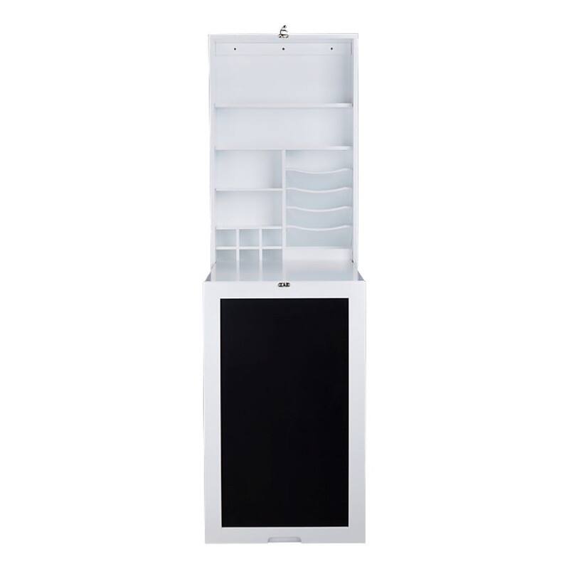 Utopia Alley Fold Down Desk Table Wall Cabinet With Chalkboard, White