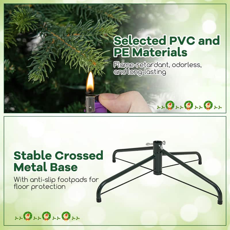 Gymax 6/7.5/9 FT Christmas Tree w/714/1162/1770 Branch Tips