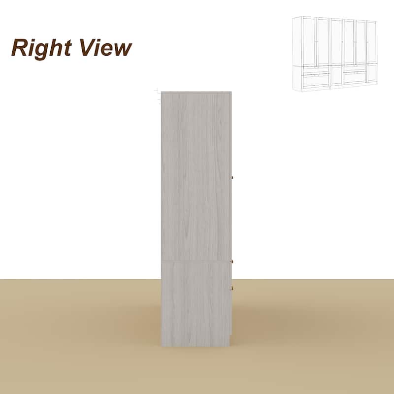 Combo Elegant Light Gray Wardrobe Modular Closet Configuration Armoire