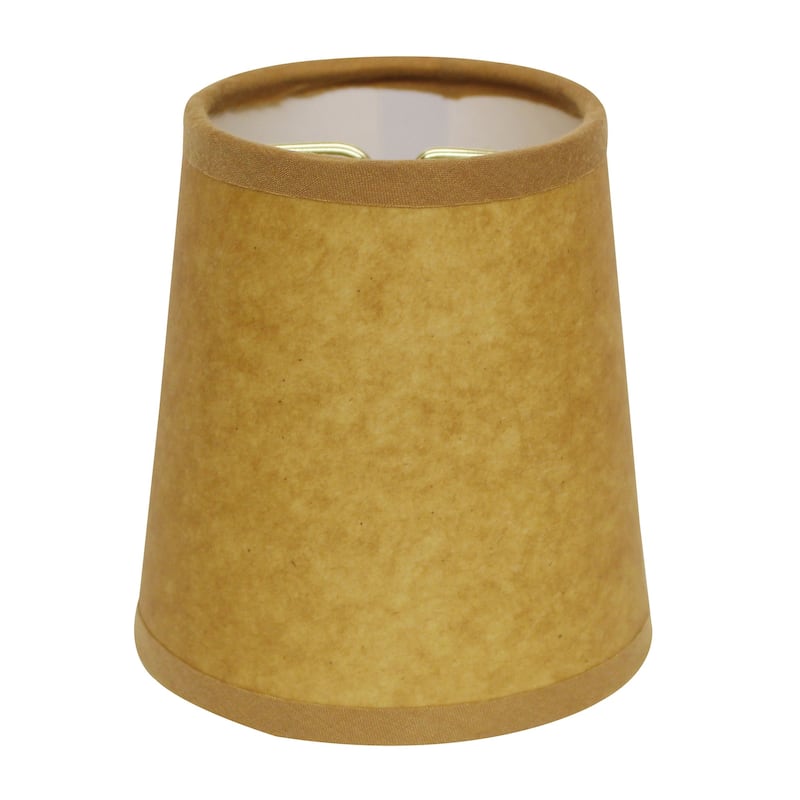 HomeRoots Brown Kraft Paper Empire Lamp Shade - 4"x4"x4"